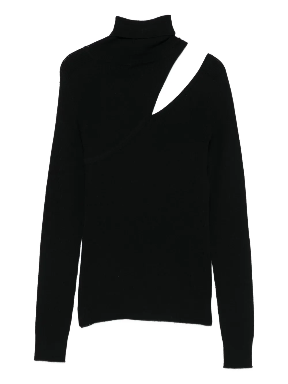 D.Exterior cut-out turtleneck sweater | Knitted Sweaters | Image 2