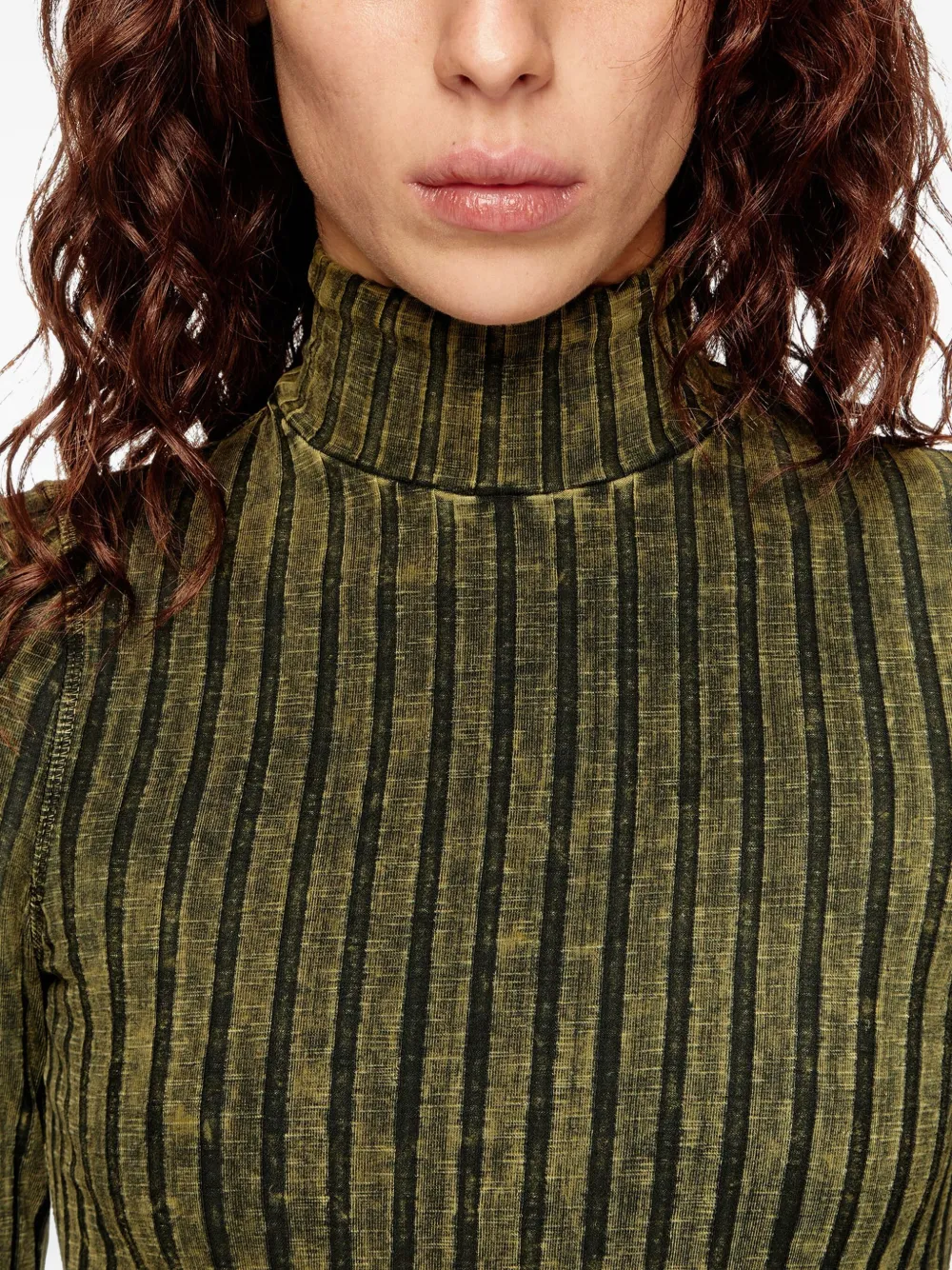 Diesel D-Wavya geribbelde midi-jurk Groen