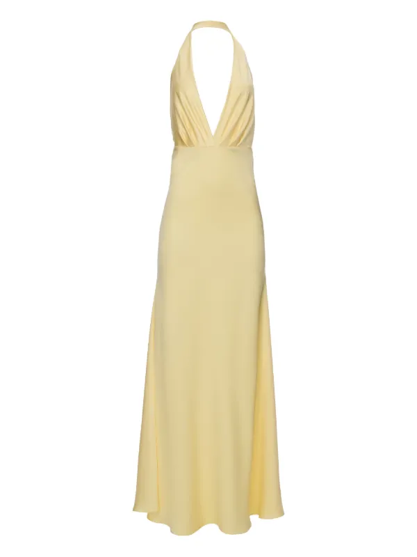 IL VOLO Belle halter-neck Maxi Dress | Yellow | FARFETCH