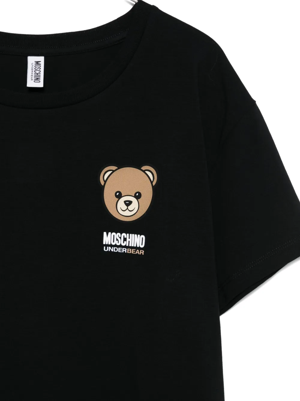 Moschino Teddy-print Short-sleeve Top In Black