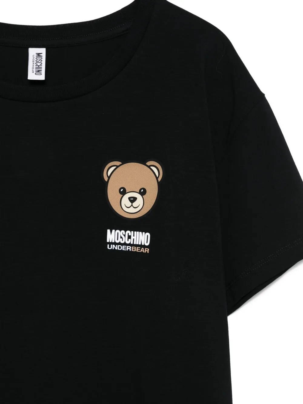 Moschino Top met korte mouwen en teddy-print Zwart