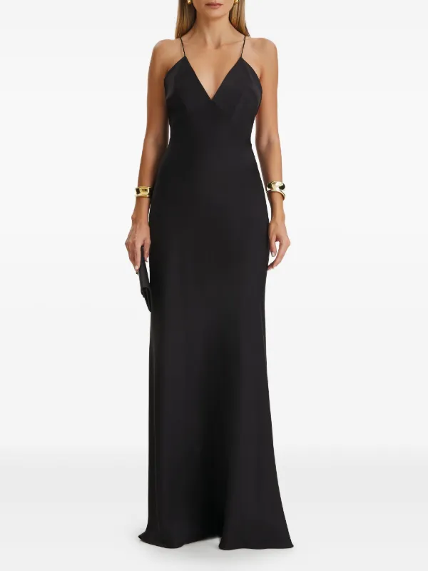 Il Volo Muse Spaghetti-strap Bias-cut Dress - Black