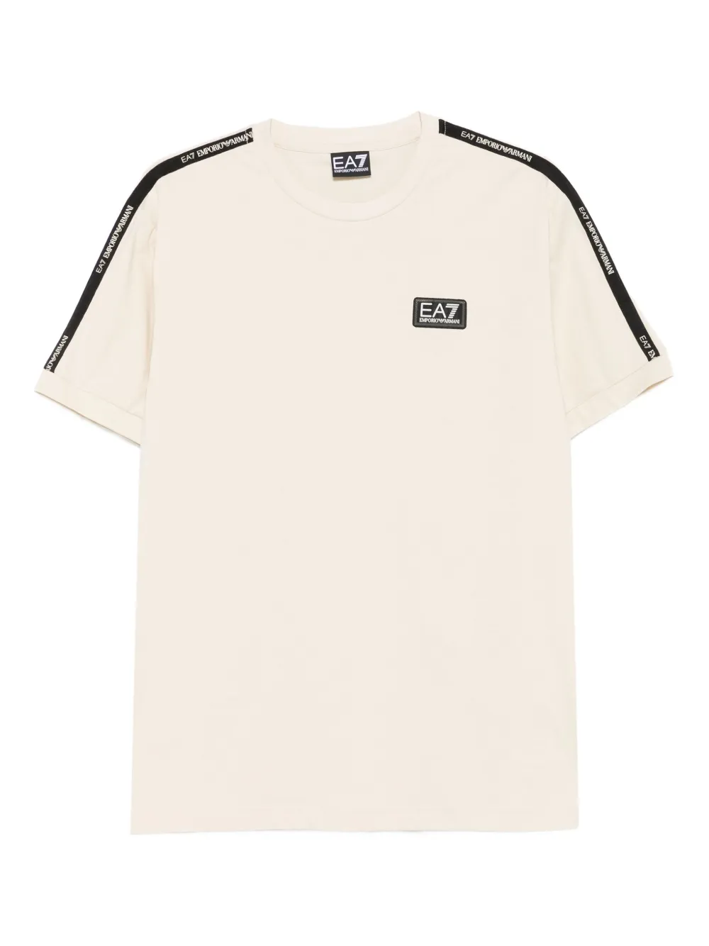 Ea7 Emporio Armani logo-plaque cotton T-shirt | Neutrals | Image 1