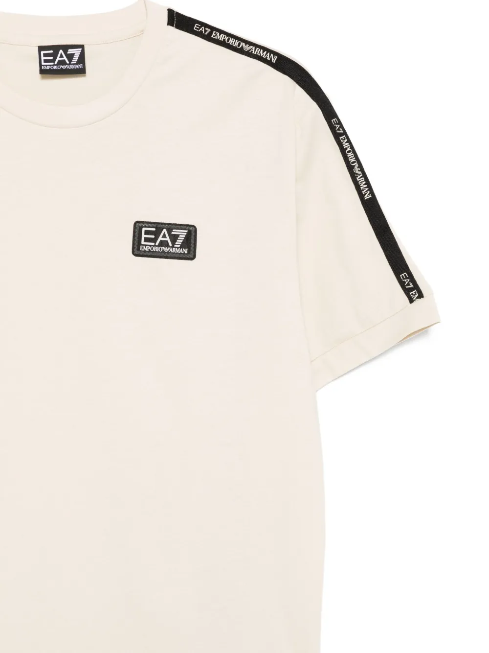 Ea7 Emporio Armani T-shirt met logoplakkaat Beige