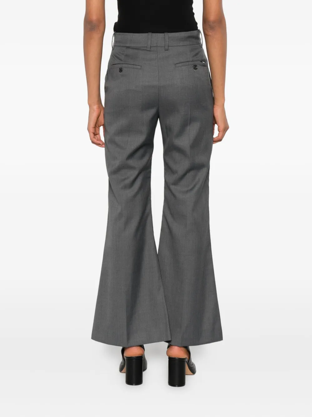 Rokh Flared plooibroek Grijs