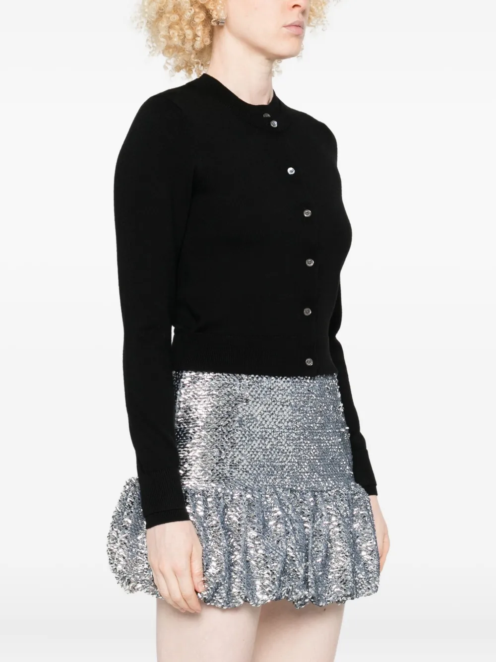 Rokh Button-front Cardigan In Black
