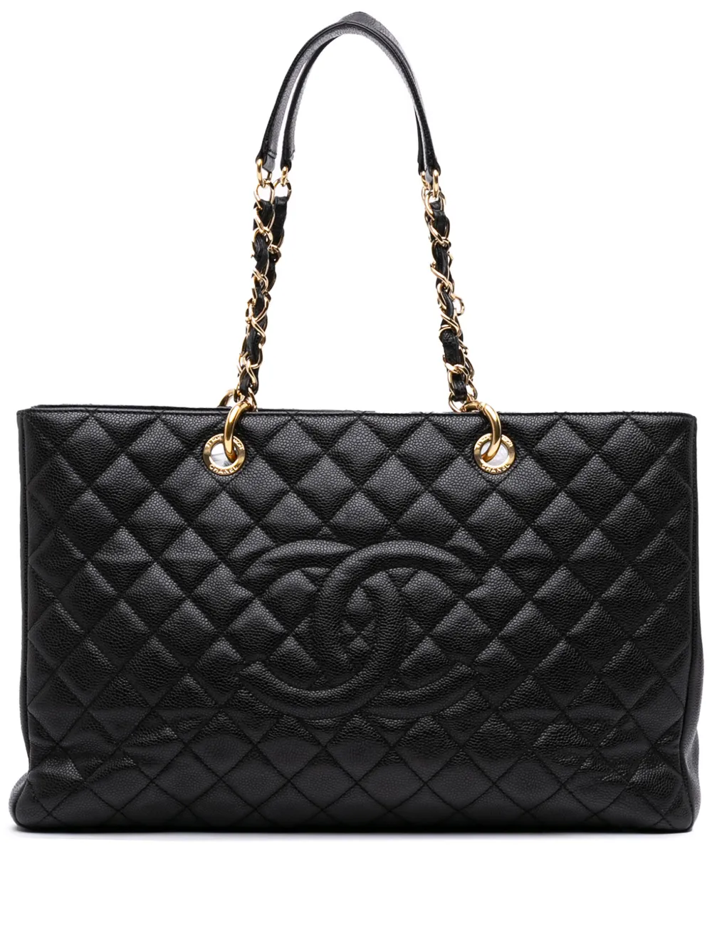 CHANEL Pre-Owned 2012 キャビア グランド ショッピング XL トートバッグ - ブラック CHANEL Pre-Owned 2012 キャビア グランド ショッピング XL トートバッグ - ブラック
