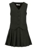 MSGM Kids pleated sleeveless dress - Black
