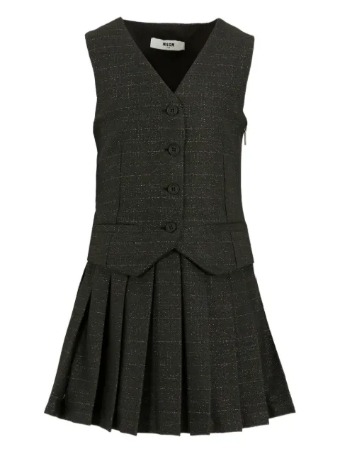 MSGM Kids pleated sleeveless dress