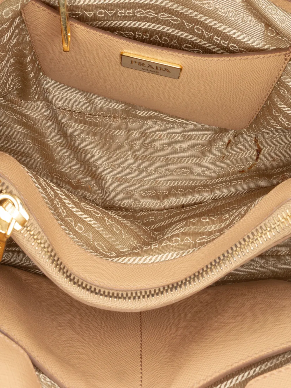 Pre-owned Prada 2010-2025 Medium Saffiano Lux Promenade Satchel In Brown