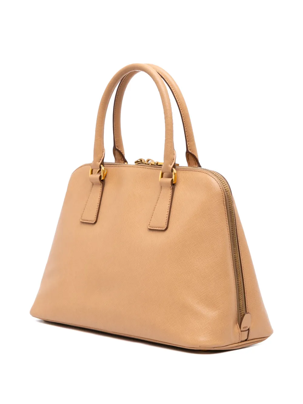 Pre-owned Prada 2010-2025 Medium Saffiano Lux Promenade Satchel In Brown
