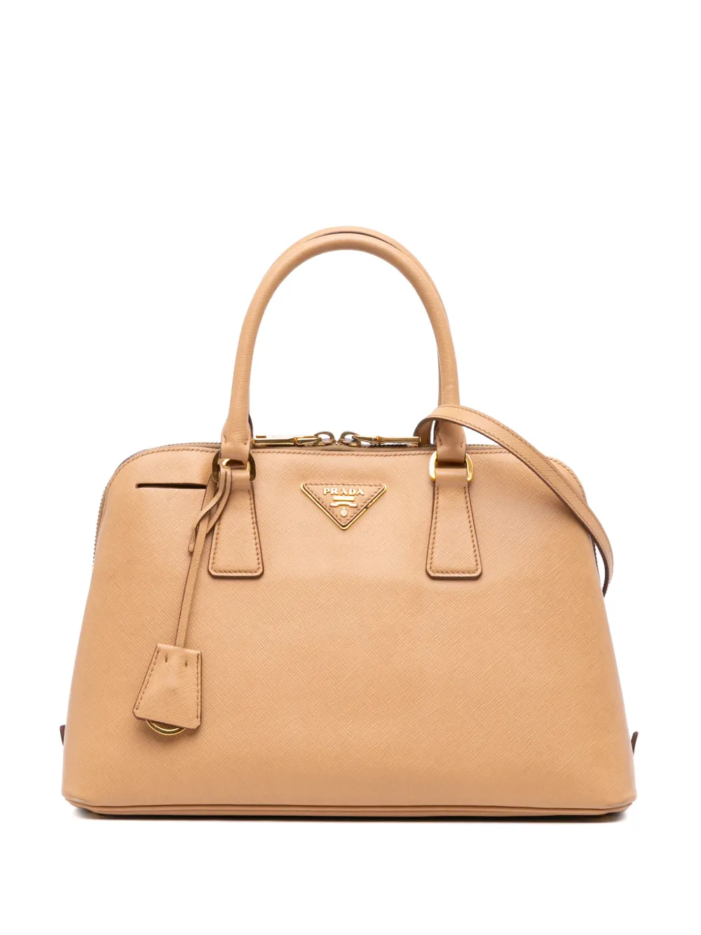 Prada Pre-Owned 2010-2025 ミディアム サフィアーノルクス プロムナード サッチェルバッグ - ブラウン Prada Pre-Owned 2010-2025 ミディアム サフィアーノルクス プロムナード サッチェルバッグ - ブラウン
