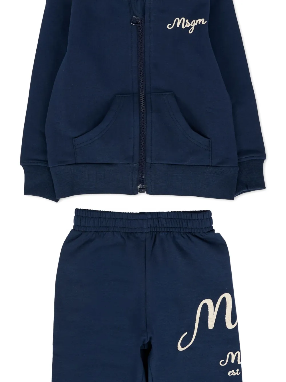MSGM Kids Trainingspak met geborduurd logo Blauw