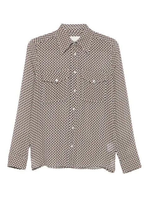 Xacus geometric-print flap-pocket shirt