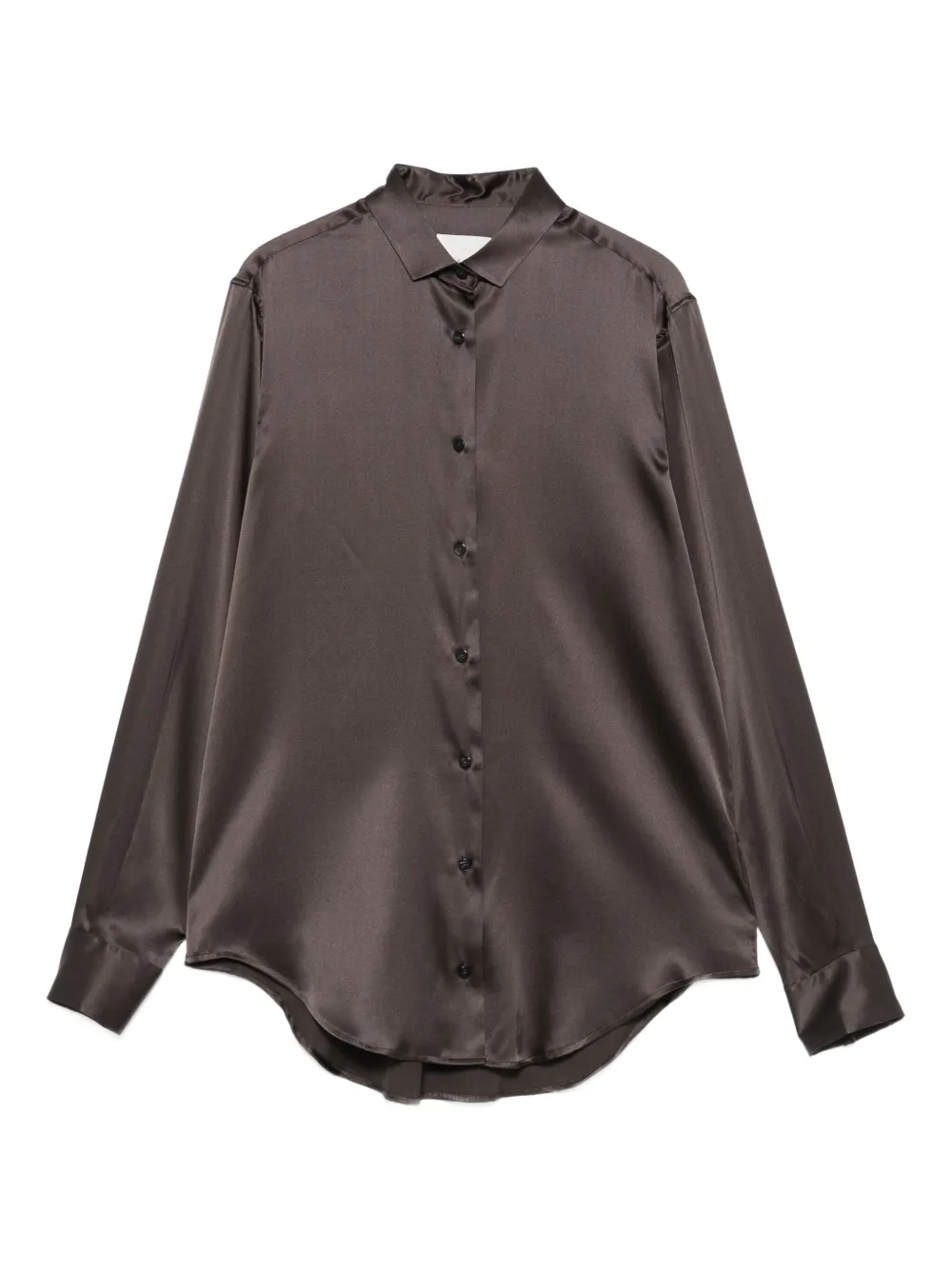 Xacus Giselle satin long-sleeve shirt | Brown | Image 1