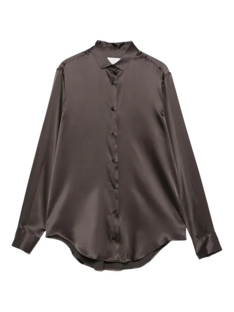 Xacus Giselle satin long-sleeve shirt