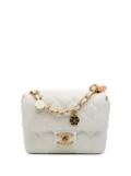 CHANEL Pre-Owned 2021-2025 Mini Square Classic Lambskin Casino Royale Charms Single Flap crossbody bag - White