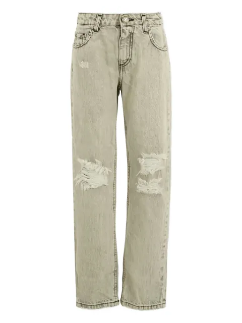 John Richmond Junior distressed logo-patch jeans