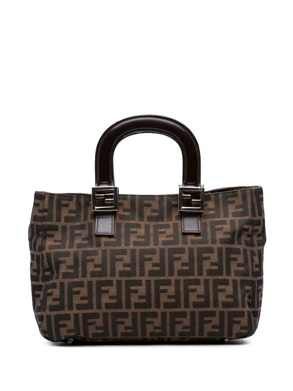 Fendi Pre-Owned 2000-2010 Small Zucca Canvas Twins tote bag - ブラウン Fendi Pre-Owned 2000-2010 Small Zucca Canvas Twins tote bag - ブラウン