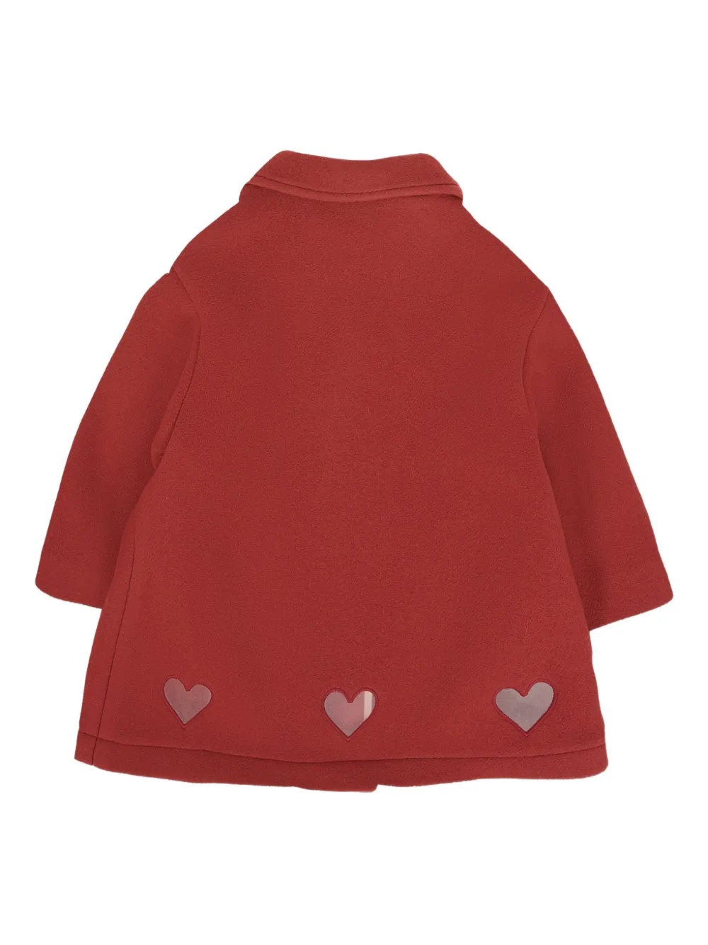 Simonetta heart-embellished wool coat - Rood