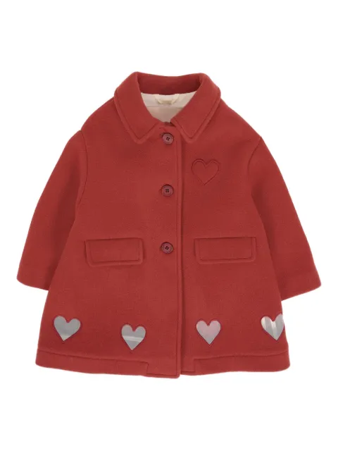 Simonetta heart-embellished wool coat