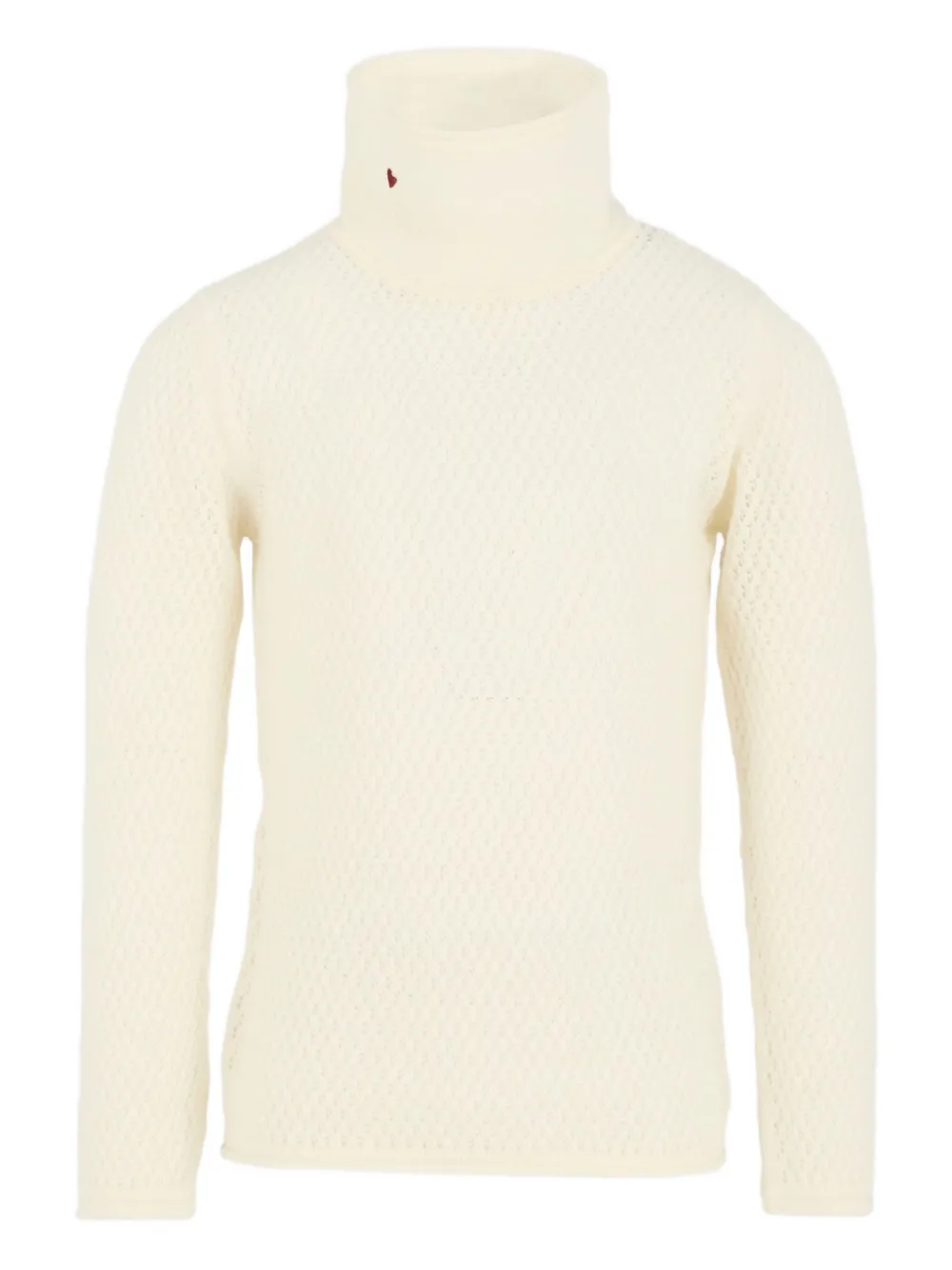Simonetta Embroidered-heart Turtleneck Sweater In Neutral