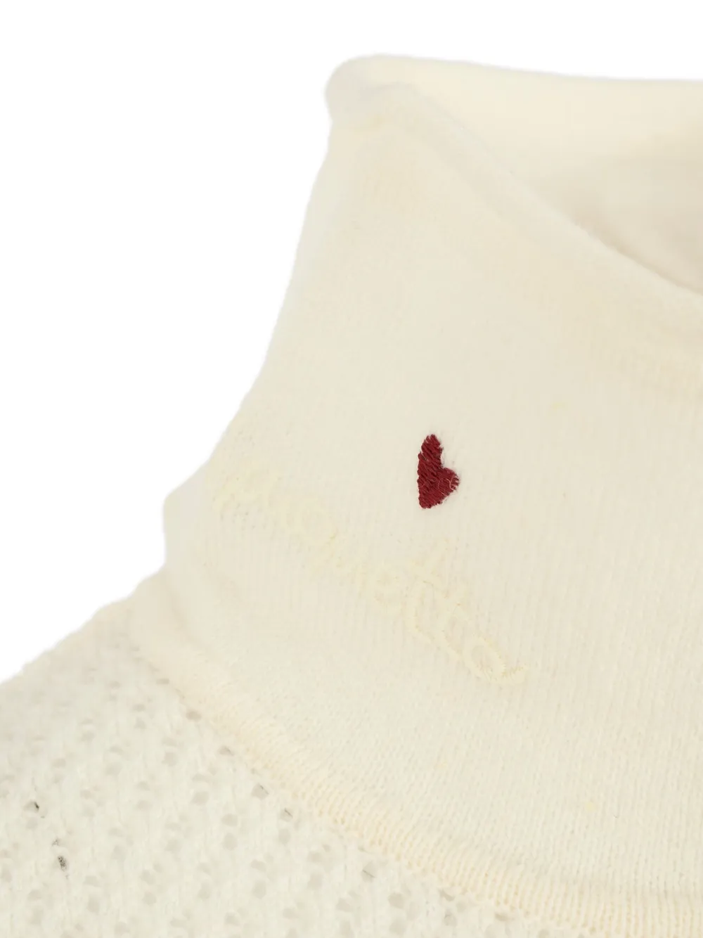 Simonetta Embroidered-heart Turtleneck Sweater In Neutral