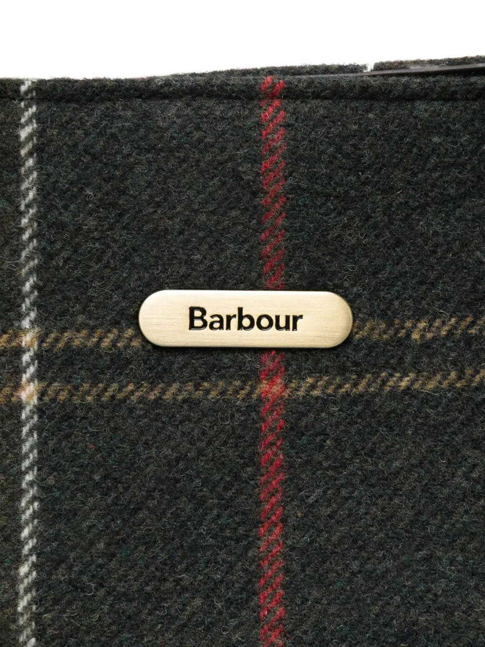Barbour Large Plaid-pattern Tote Bag In Green