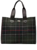 Barbour large plaid-pattern tote bag - Green