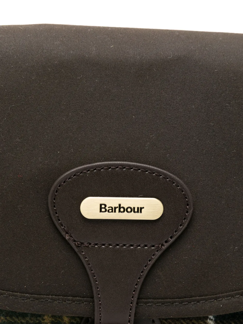 Barbour Kleine leren crossbodytas met vlakken Groen
