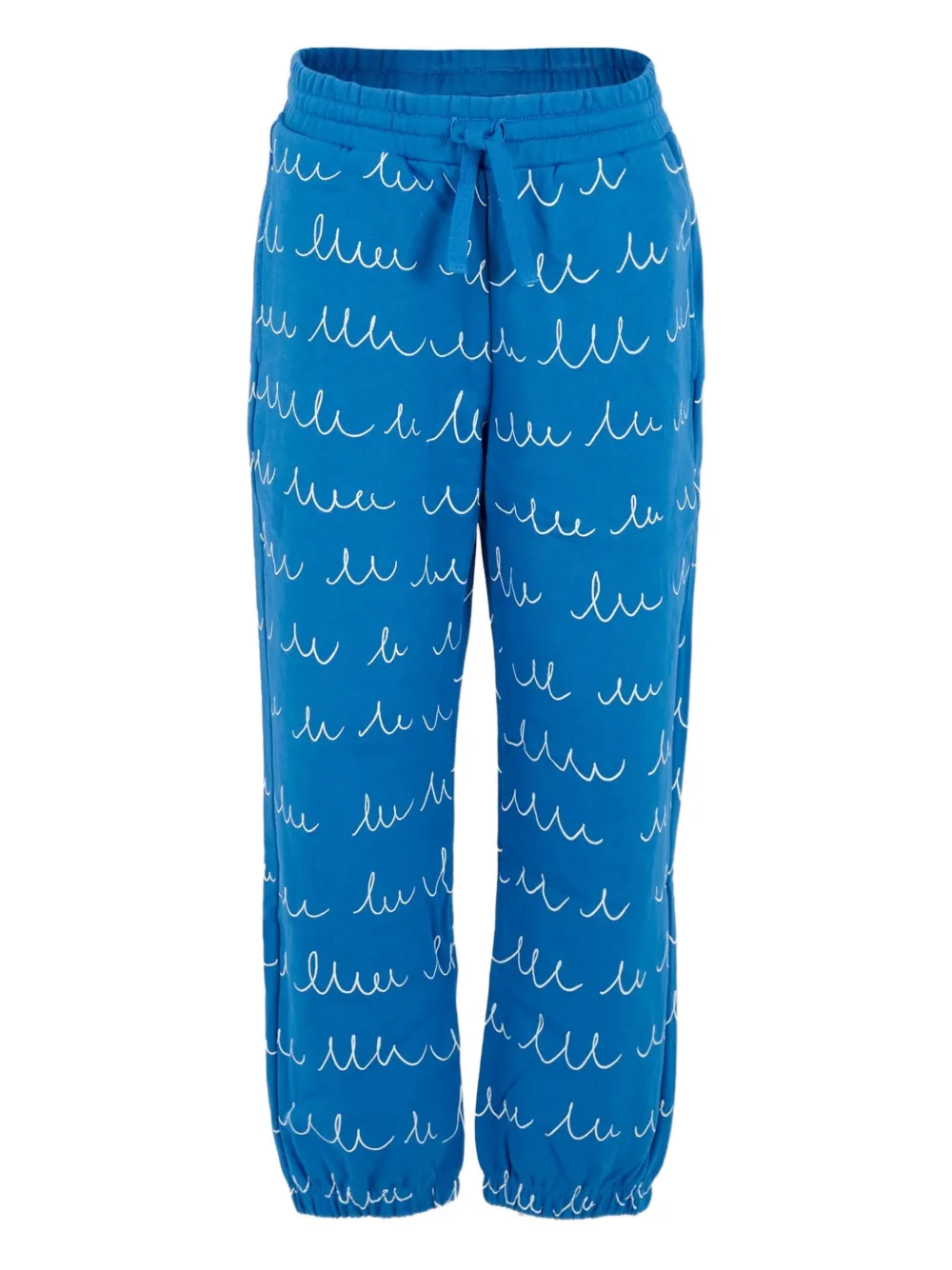 Stella McCartney Kids wave-print drawstring trousers | Blue | Image 1