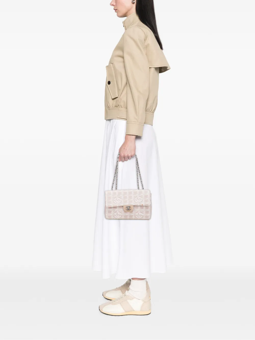CHANEL Pre-Owned sac porté épaule New Travel Line Single Flap médium en nylon (2002-2003) | Pre-owned | Image 2