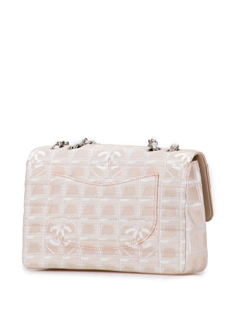 Pre-owned Chanel 2002-2003 Medium New Travel Line Nylon Single Flap Shoulder Bag In Brown