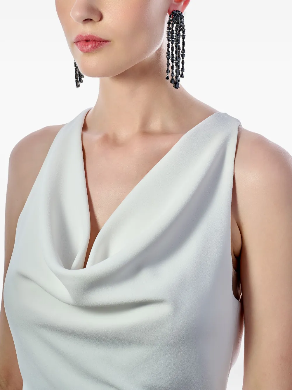 Anabela Chan 18k White Gold Cascade Diamond Earrings In Black