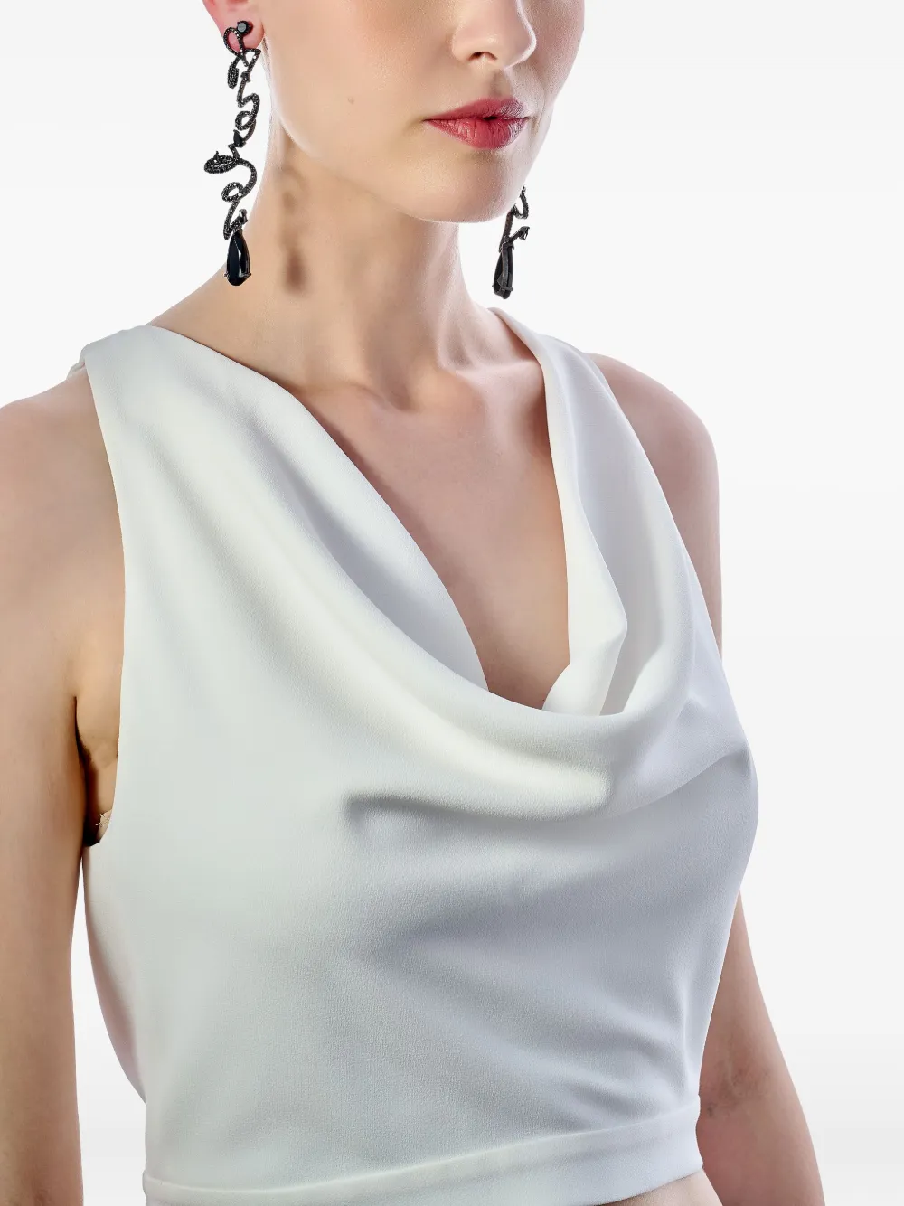 Anabela Chan 18k White Gold Script Diamonds Earrings In Black