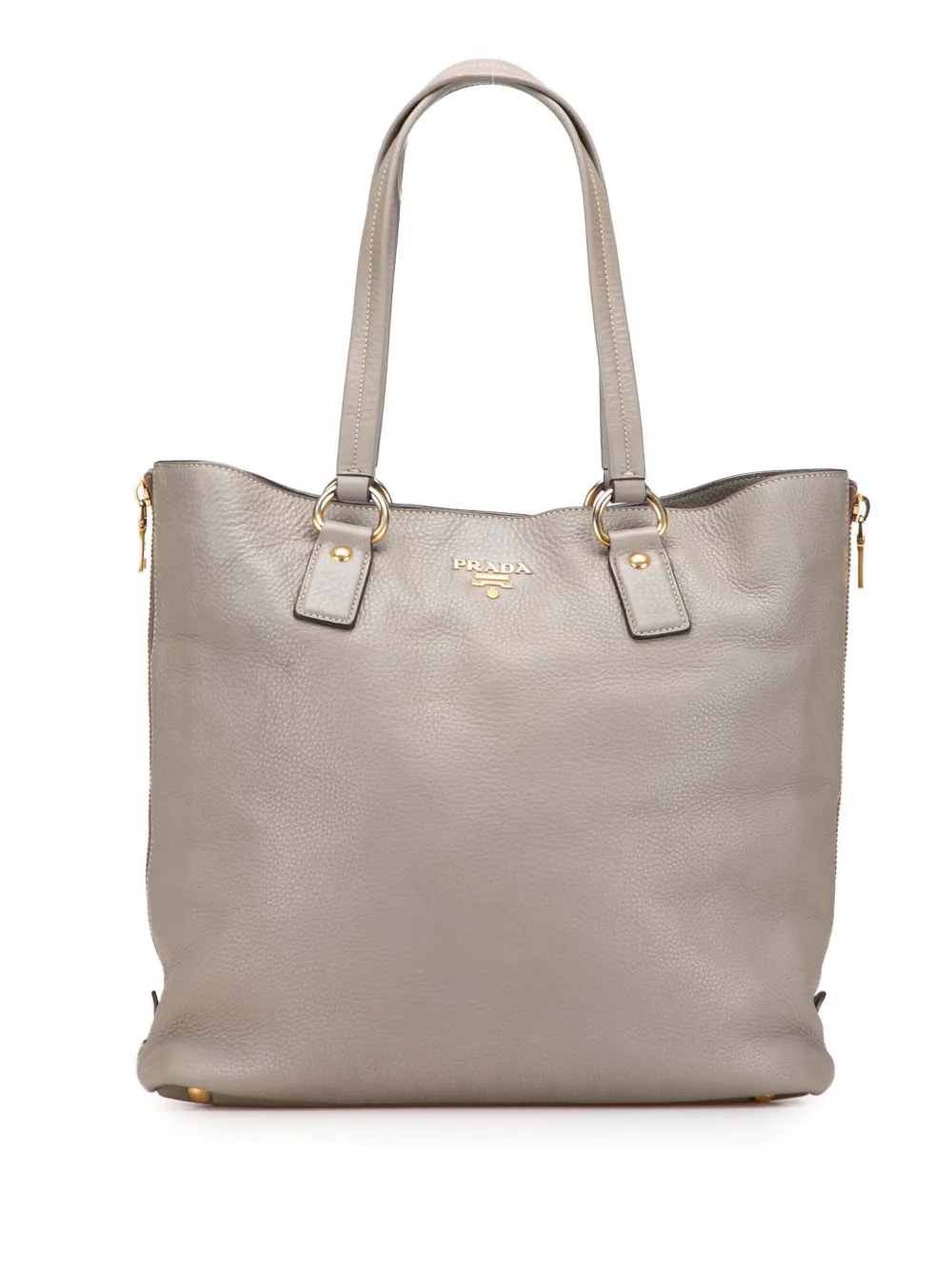 Prada Pre-Owned 2013-2025 ヴィッテロ ダイノ サイドジップ ショッパートートバッグ - グレー Prada Pre-Owned 2013-2025 ヴィッテロ ダイノ サイドジップ ショッパートートバッグ - グレー