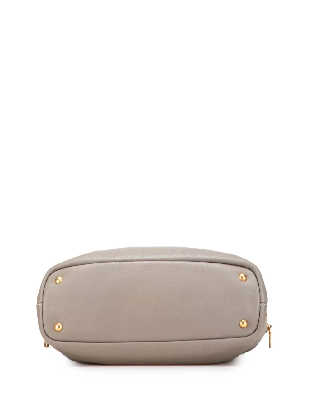 Pre-owned Prada 2013-2025 Vitello Daino Side Zip Shopper Tote Bag In Gray