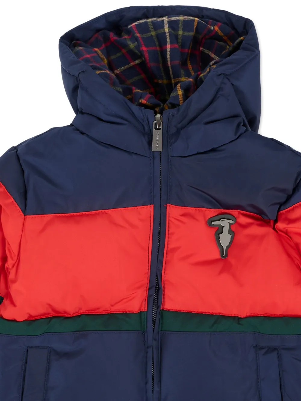 Trussardi Junior Colour-block Padded Jacket In Blue