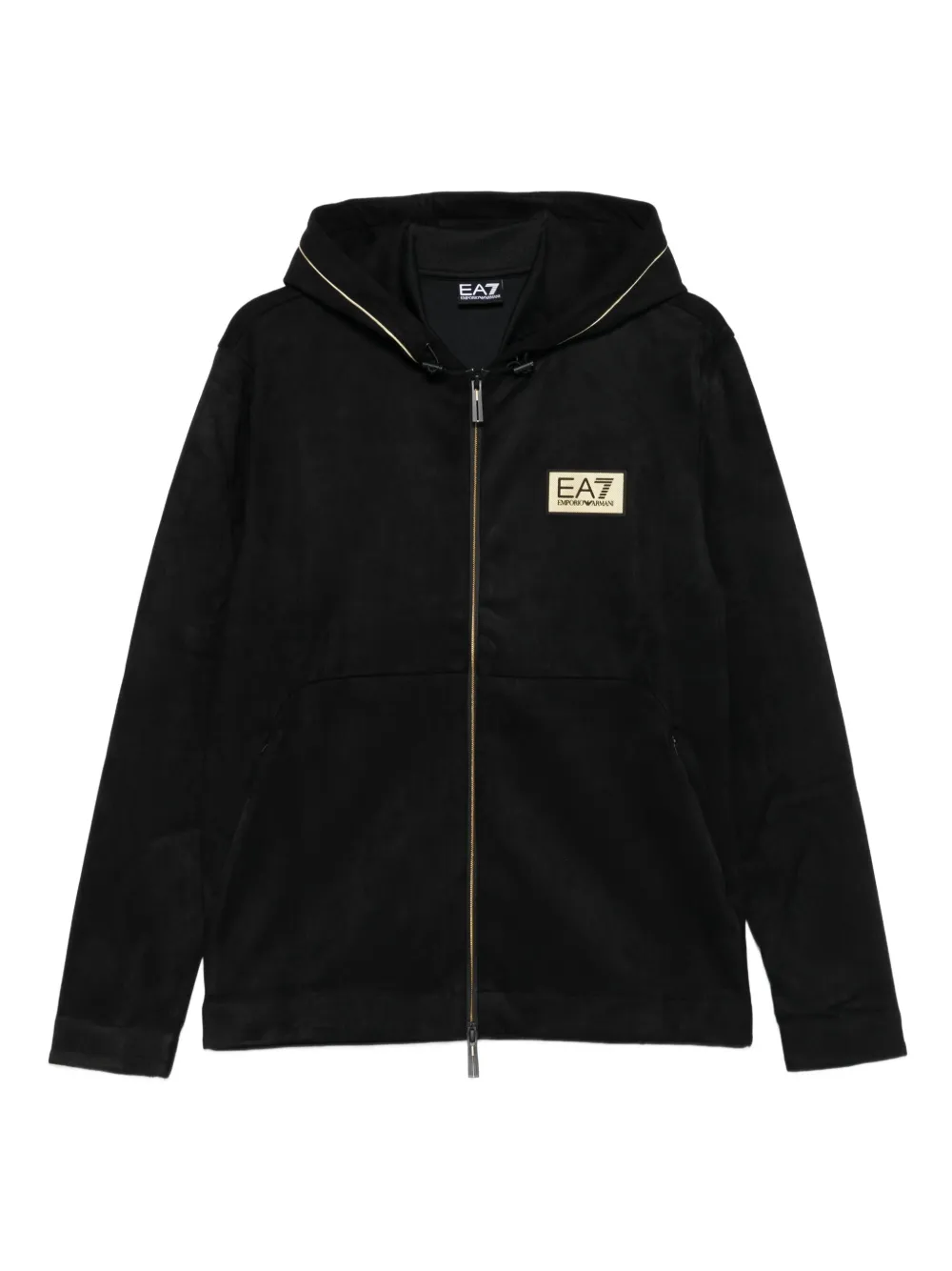 Ea7 Emporio Armani logo-plaque zip-up hoodie | Black | Image 1