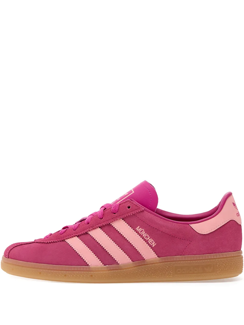 Adidas Munchen three-stripe suede trainers Pink