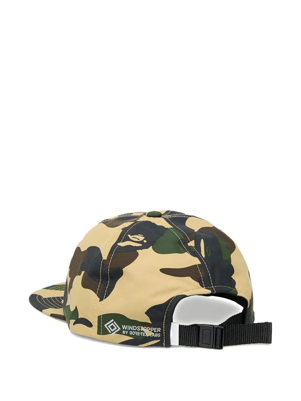 A BATHING APE camo panel cap Geel