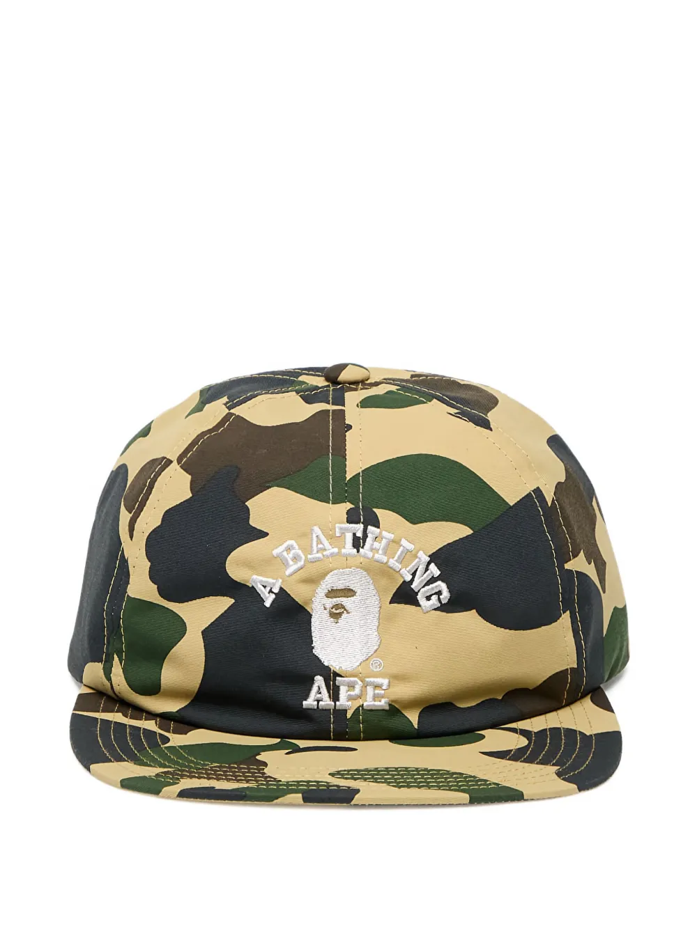 A Bathing Ape Camo Panel Cap In Yellow