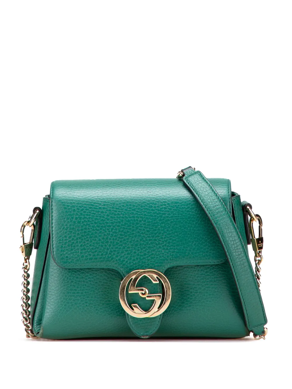 Gucci Pre-Owned 2000-2015 スモール ダラー カーフスキン インターロッキングG ショルダーバッグ - グリーン Gucci Pre-Owned 2000-2015 スモール ダラー カーフスキン インターロッキングG ショルダーバッグ - グリーン