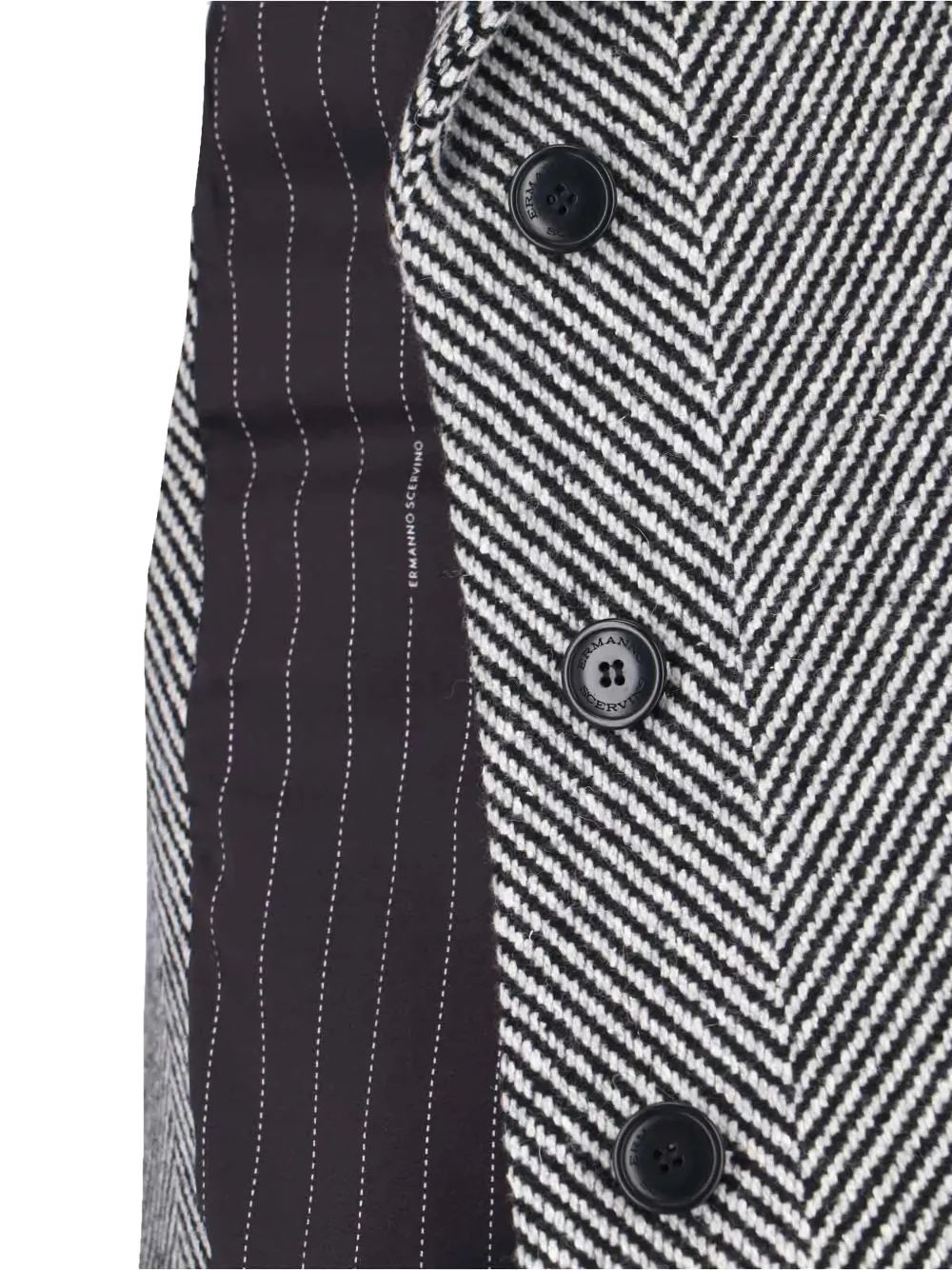 Ermanno Scervino herringbone-pattern button coat Zwart