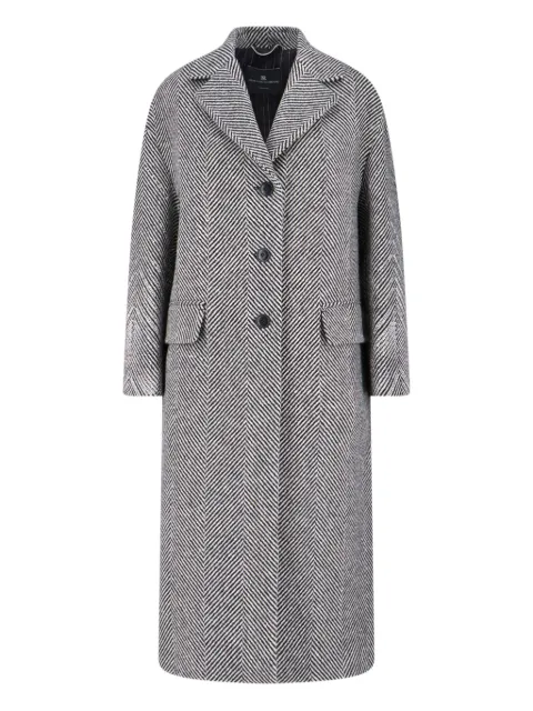 Ermanno Scervino herringbone-pattern button coat