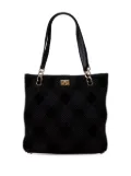 CHANEL Pre-Owned 2002-2003 CC Stitched Suede tote bag - Black