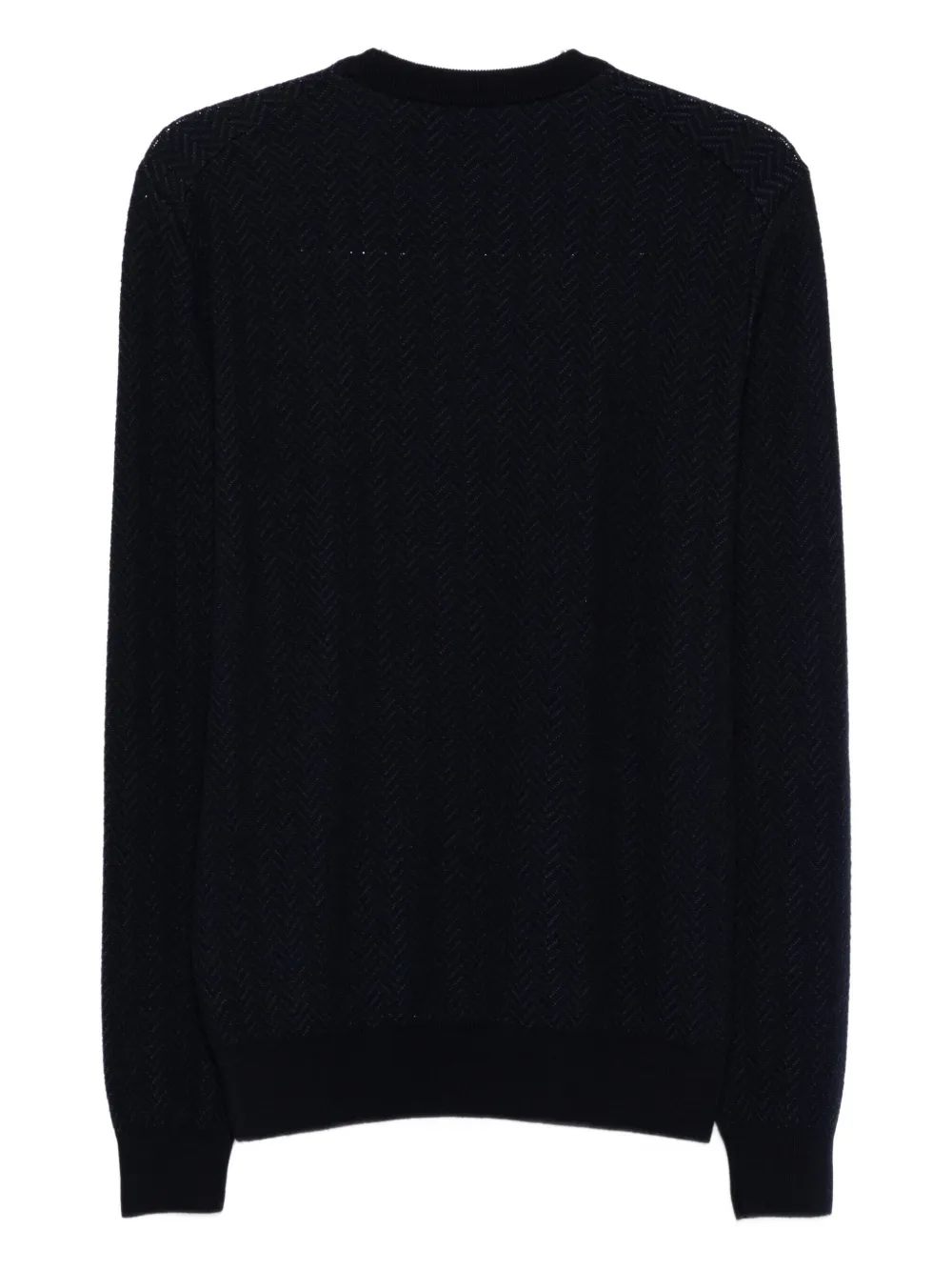 BOSS Trui met visgraat patroon - Blauw