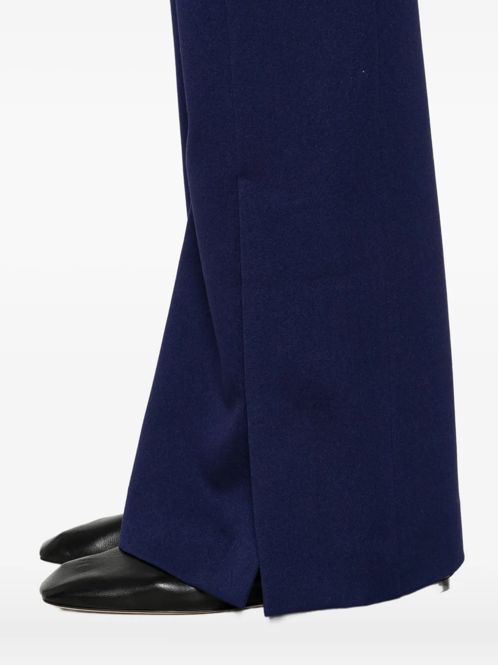 Patrizia Pepe Embroidered Split-hem Trousers In Blue