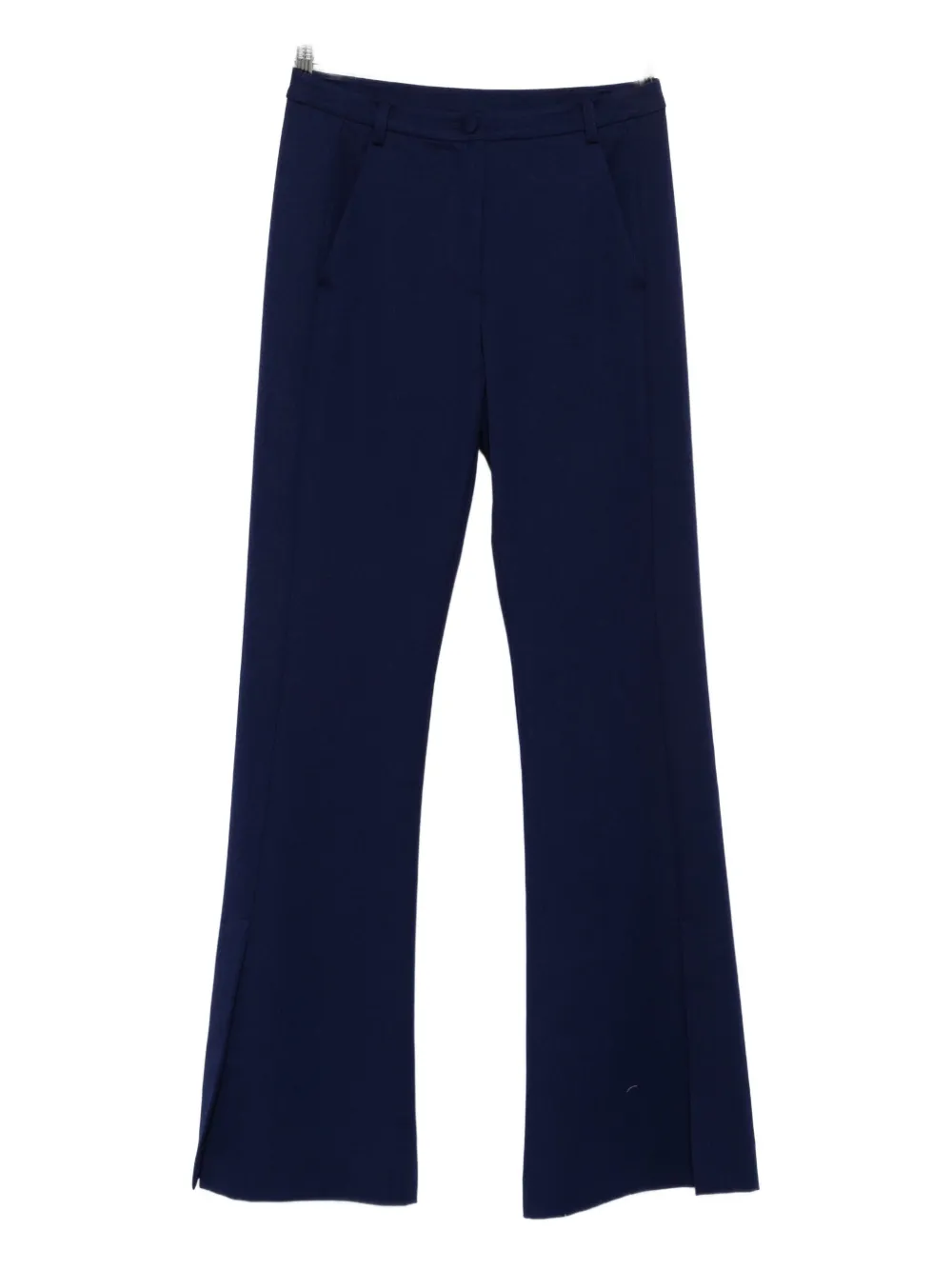 Patrizia Pepe Embroidered Split-hem Trousers In Blue