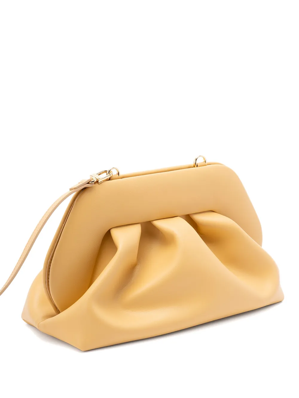 Themoirè Tia gathered clutch bag Geel